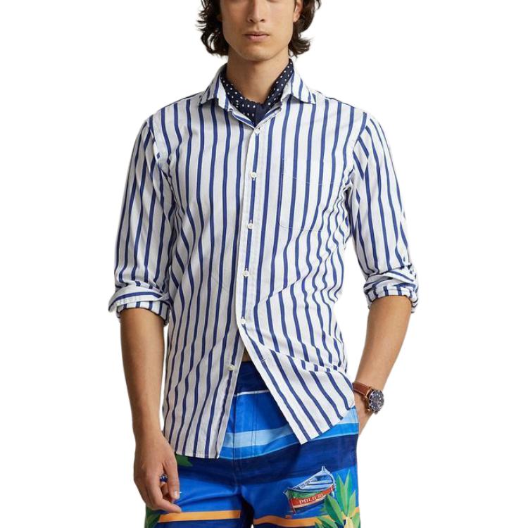 Polo Ralph Lauren SS24 Color Block Striped Button-Down Slim Fit Long Sleeve Shirt Men shirts Multicolor MNPOWOV16823313-400