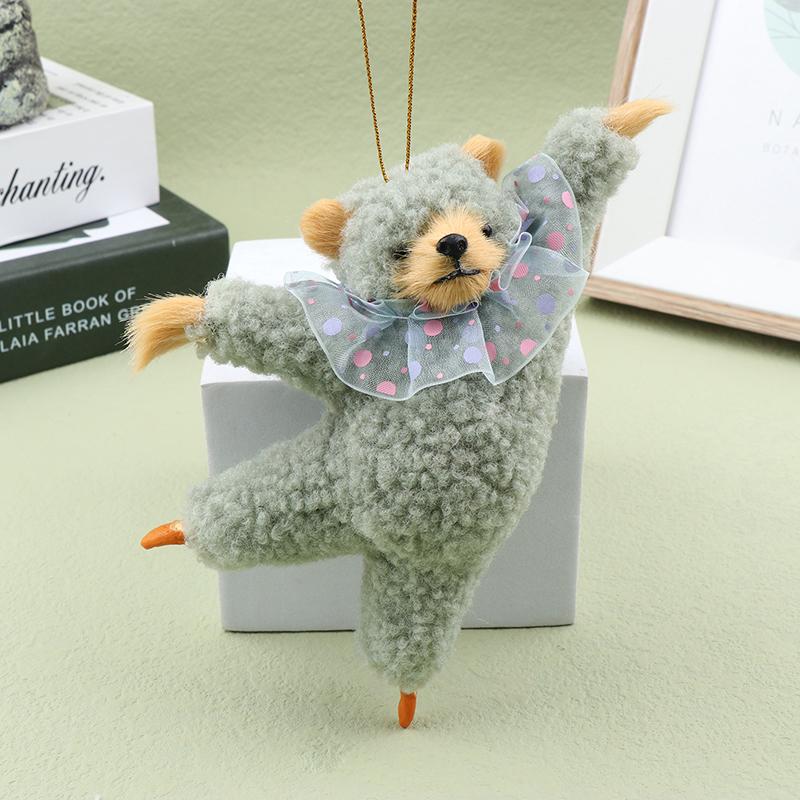 

Мультяшный кавайный танцующий медведь плюшевая кукла комната прикроватная подвеска креативные Ins балетный медведь плюшевая подвеска для автомобиля детский подарок на день рождения светло-синий