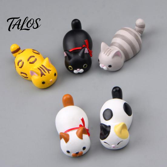 Easy Clean Fridge Magnets 3D Lying Cat Refrigerator Magnet, Cartoon Kitten Resin Animal Small Figurines Magnetic Decor for Whiteboard Cabinet Locker,
