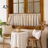 Landhausstil Badezimmerfensterdekoration Boho Kurzer Vorhang, Küche Café Transparenter Vorhang mit Quasten, Vintage Abdeckungen Blumenpflanzen Druck Bauernhaus