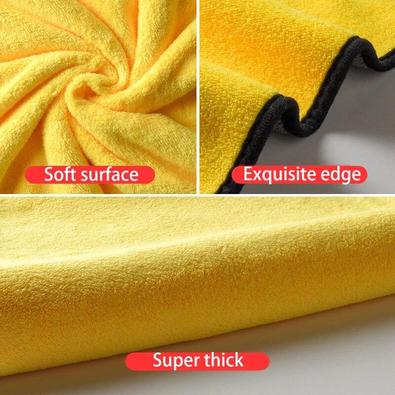 30x30/60CM Car Wash Microfiber Towel Cleaning Drying Cloth Hemming Care Cloth Detailing Wash Towel For BMW Toyota Kia Honda Ford