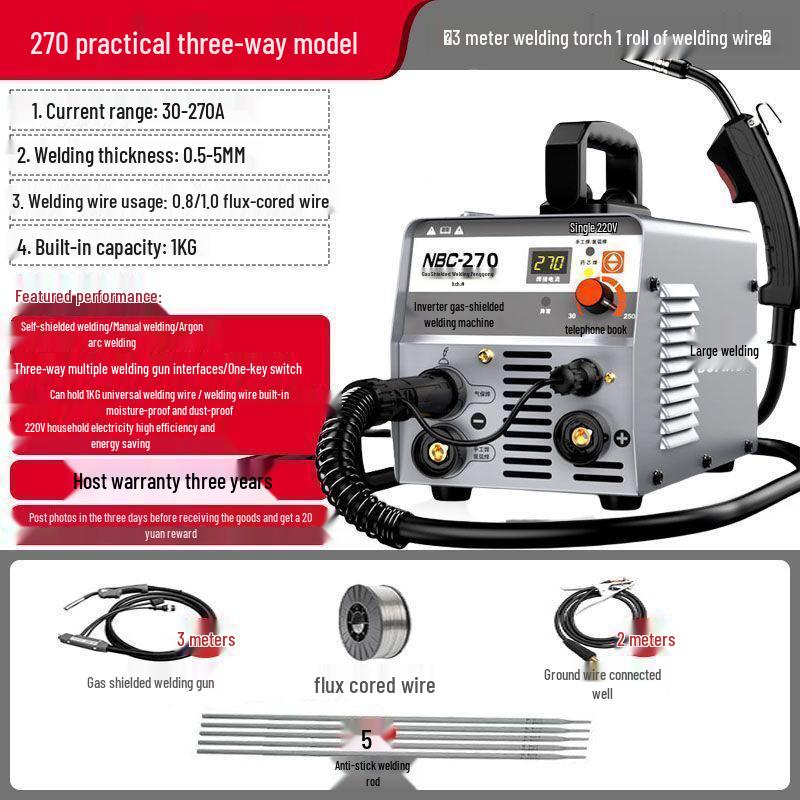 220V Multifunkčná MIG/TIG/MMA zváračka - 3-v-1 Domáca zváracia mašina