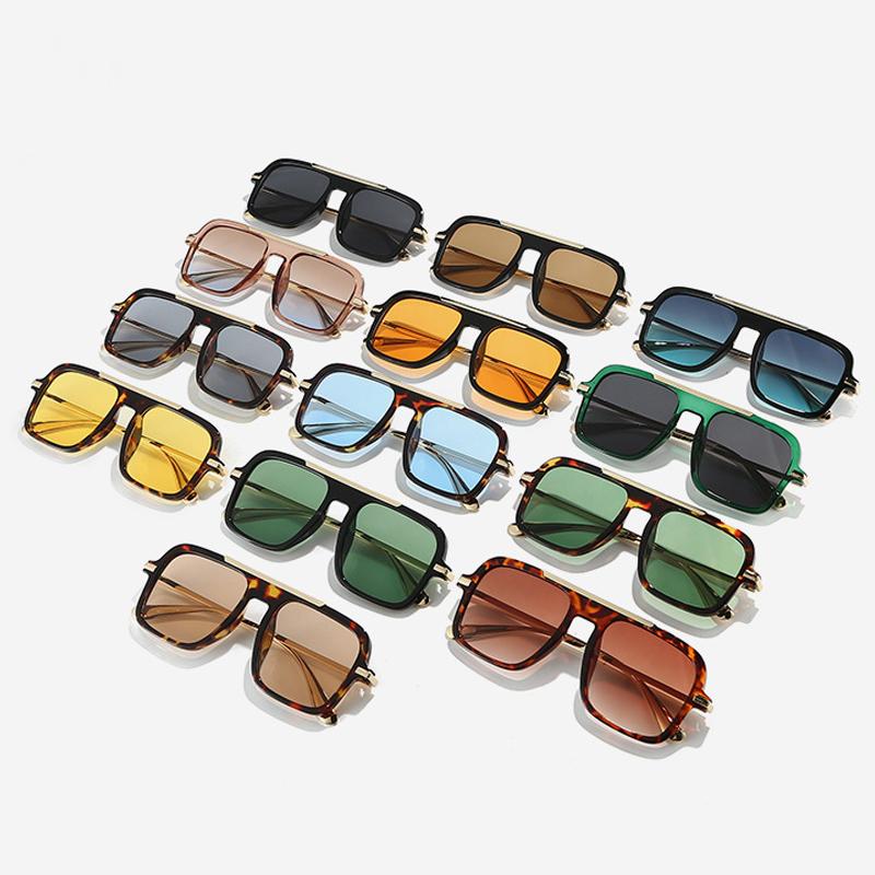  New Square Women Sunglasses Fashion Shades UV400 Retro Trending Leopard Green Gradient Men Sun Glasses