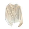 Early Autumn New Loose Thin Hooded Zipper Sweater Jacket