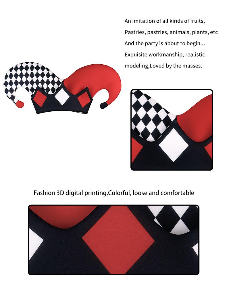 April Fools Day Funny Clown Hat Black White Plaid Polka Dot Party Stage Headwear