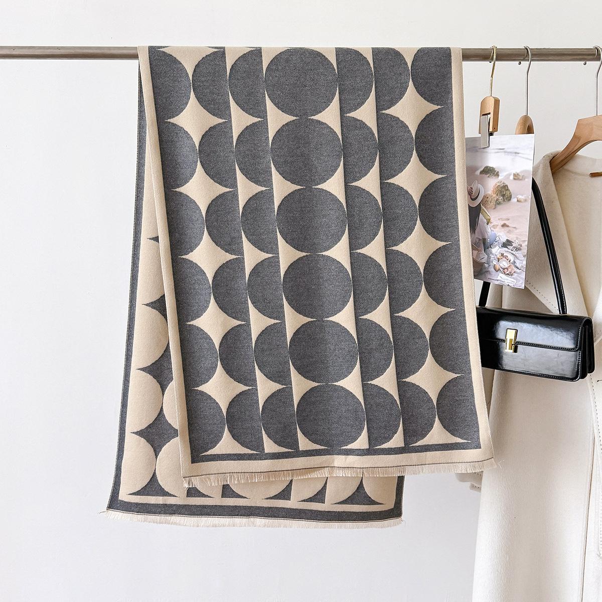 

Новый Роскошный Длинный Шарф с Принтом в Горошек для Женщин Теплый Зимний Кашемировый Пашминовый Шарф Шаль Женский Толстый Плед Обертывание Фуляр 66X186cm