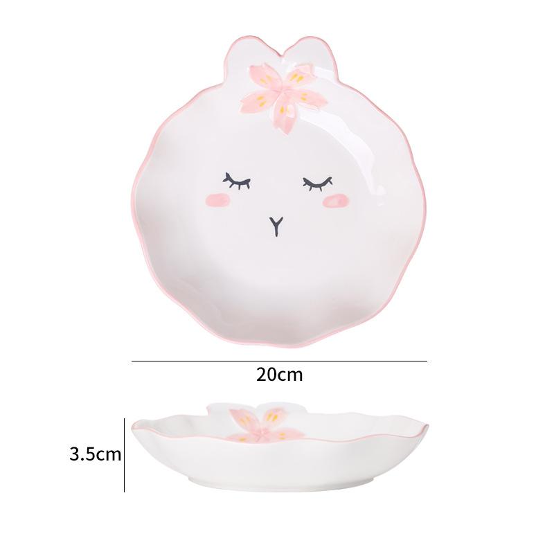 Creative cute cartoon ceramic tableware plate hand-painted ceramic bowl plate plate  set household tableware