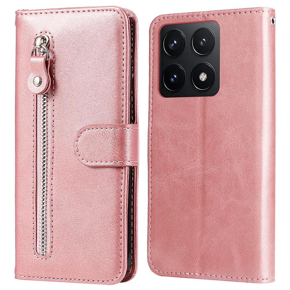 For Xiaomi 14T Case Zipper Wallet Calf Texture PU Leather Phone Cover
