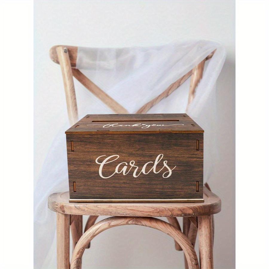 1Pc Rustic Wooden Wedding Card Box with Slot, Wedding Invitation Card Placement Box, Perfect for Reception, Gifts, and Money, Ideal for Baby Shower