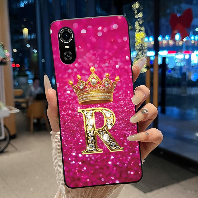 Superior Fashion Couple Soft Silicone Black Phone Case For ZTE Blade A31 Case Shockproof Crown Letter Pattern Shell
