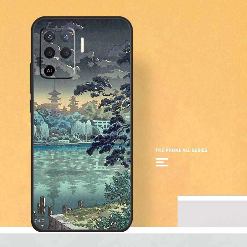 Japanese Style Ukiyo-e Art Case For Oppo A18 A38 A58 A78 A98 A5 Pro A6 A15 A54 A74 A94 A17 A57 A80 A60 A40 A16 A76 A96