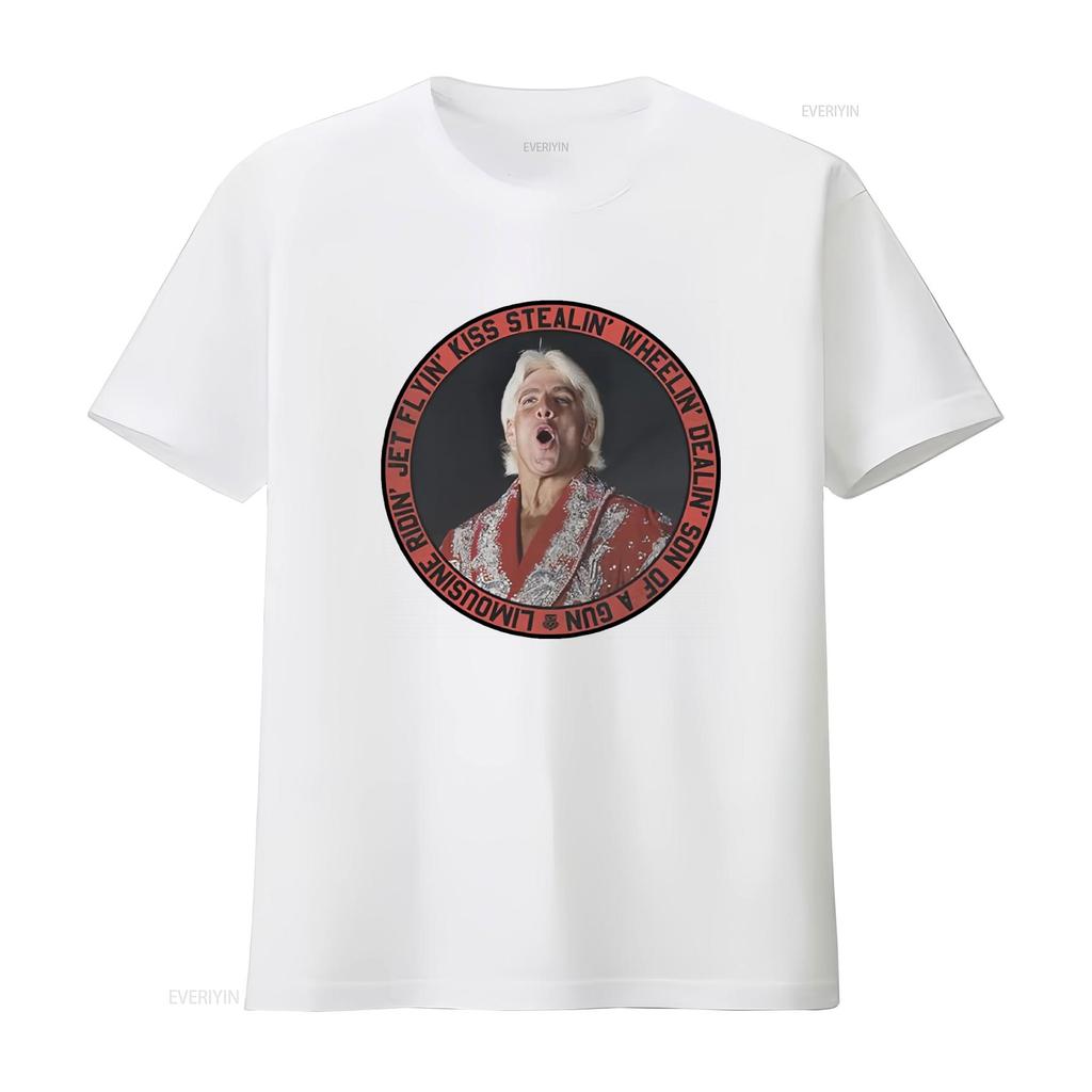 Ric Flair Mens Kiss Stealin Jet Flyin Wheelin Dealin Son Of A Gun T Shirt New L Vintage Washed Slightly Graphic Unisex