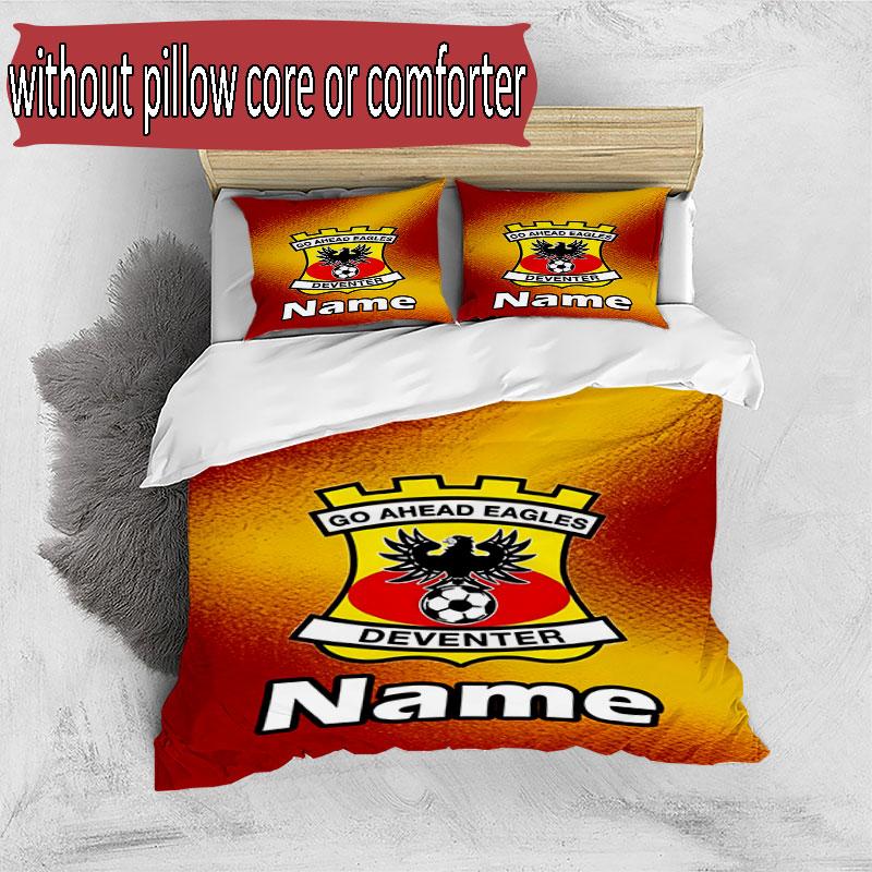 3pcs Duvet Cover Set (1*Duvet Cover + 2*Pillowcase, Without Core), Custom Name Go Ahead Eagles Pattern Bedding Set, Home Bedroom Decor Gift