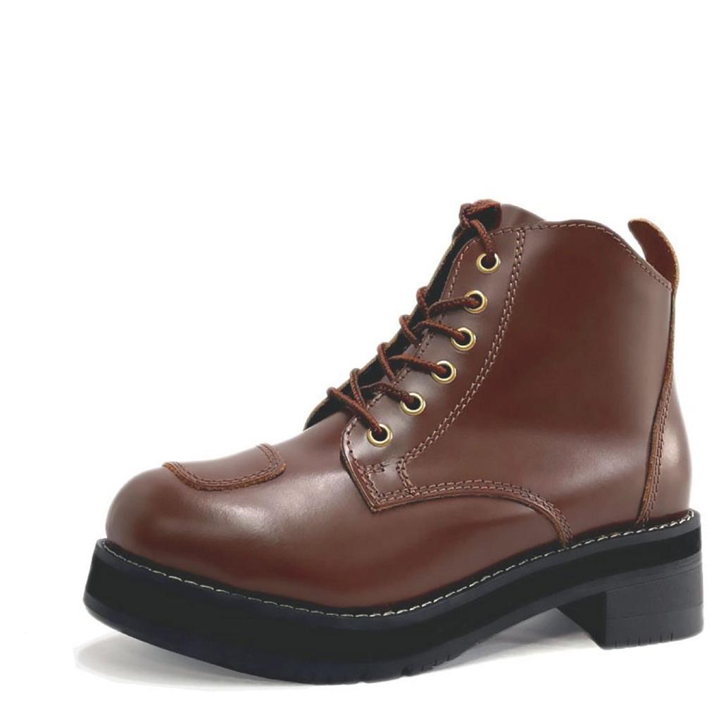 WILDWING Thick Sole Swallow Dark Brown Genuine Leather Motorcycle Boots Stylish Perfect for Walking Around Town Recommended for Beginners 24.5cm