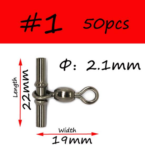 50 Pcs Fishing Swivels Rolling Swivels Sea Fishing Accessories Tackle Connector Rolling Swivels 3-way Swivels Fishing Tackle