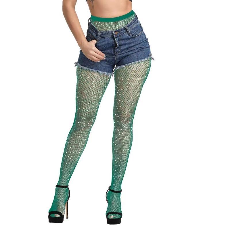 Neonové Sexy Síťované Punčocháče Dámské Punčochy Párty Klubové Oblečení Punčochové Kalhoty Dámské Zelené Karnevalové Síťované Punčochy Dámské Punčochy