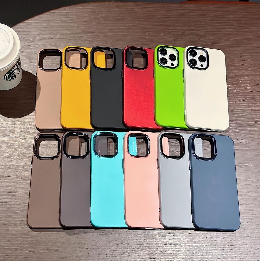 New Liquid Silicone Mobile Phone Case Electroplating Lens Apple 15PRO Creative Protective Case iPhone14PRO Suitable