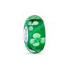 Lucky Clover Shamrock Flower Bead Charm Green Murano Glass Sterling Silver Bead European Charm Bracelet [Bling Jewelry] Women's .925