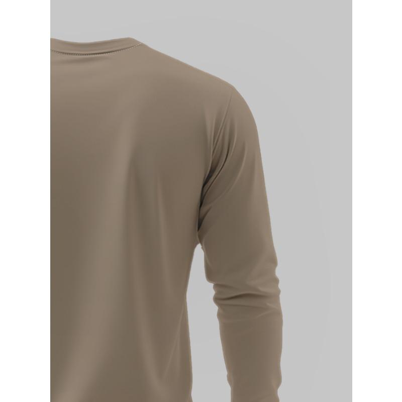 Herren Rundhals Langarm T-Shirt mit einfachem geometrischem Streifen-Patchwork Lässiges Vielseitiges Oberteil Mode Trendige Basisschicht