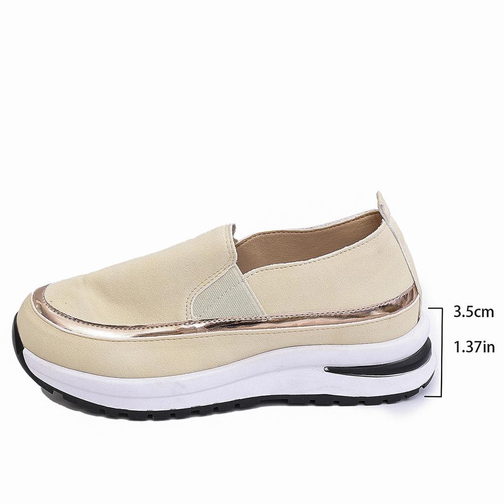 Fashion Spring Autumn Shoes for Women Casual Platform Slip On Loafers Lightweight Thick Bottom Middle Heel Female Sports Vulcanize Shoes