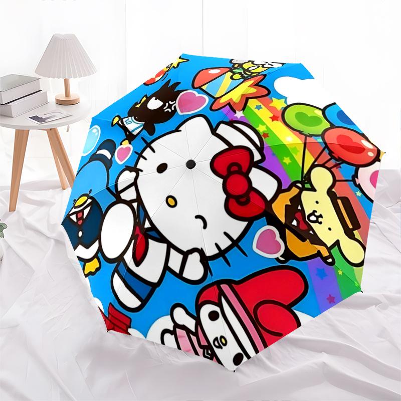 

1pc Hello Kitty Automatic Opening Folding Umbrella with 8-Rib Frame - Perfect for Fans, Travelers, Everyday Use, and Festive Gifts!N041