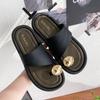 2025 Summer Set of Toe Cool Slippers for Women's Fashion and Versatile Style Flat Bottom Niche Casual Beach Shoes for Women