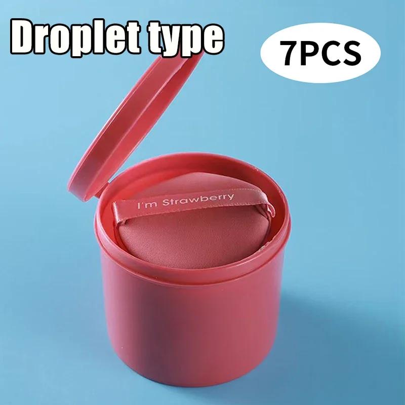 7 Pcs/box Cosmetic Puff Set with Box Concealer Foundation Hide Pores Double Sided Sponge Puff Drying Wet Use Facial Makeup Tools