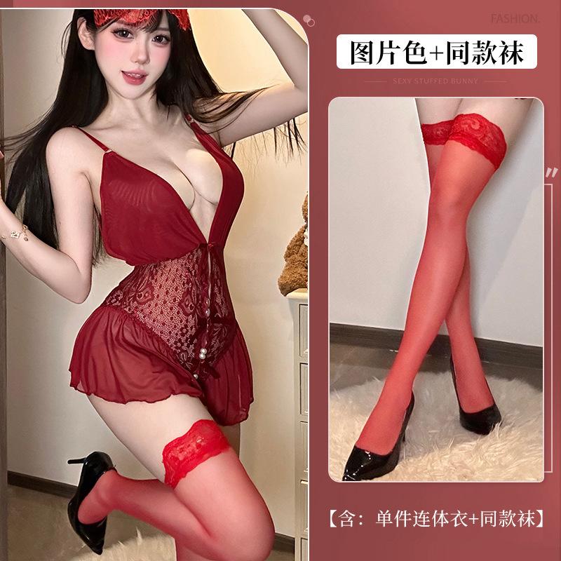 Sexy lingerie lace perspective pure desire onesie passion women free uniform seduction suit