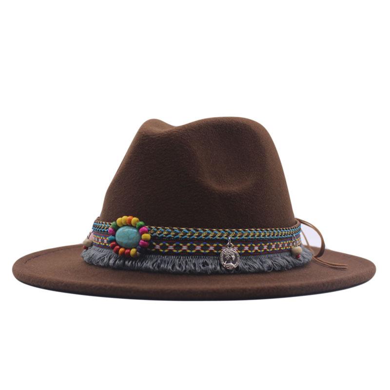 eBay New Woolen Top Hat Women's Minority Style Retro Flat-brimmed Jazz Hat