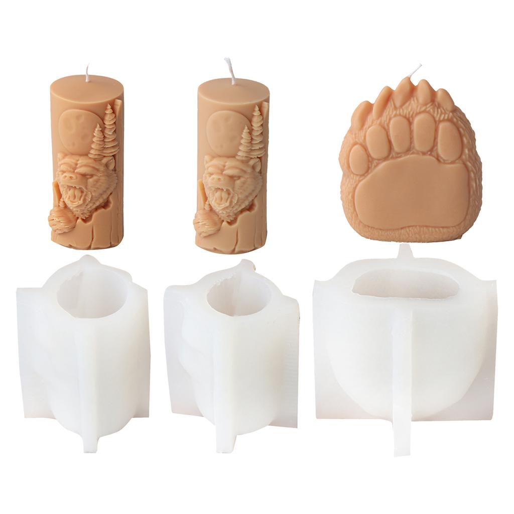 Candle Silicone Molds Candle Crafting Molds Bear Theme Silicone Texture Ornament Moulds Gift for Craft Enthusiasts