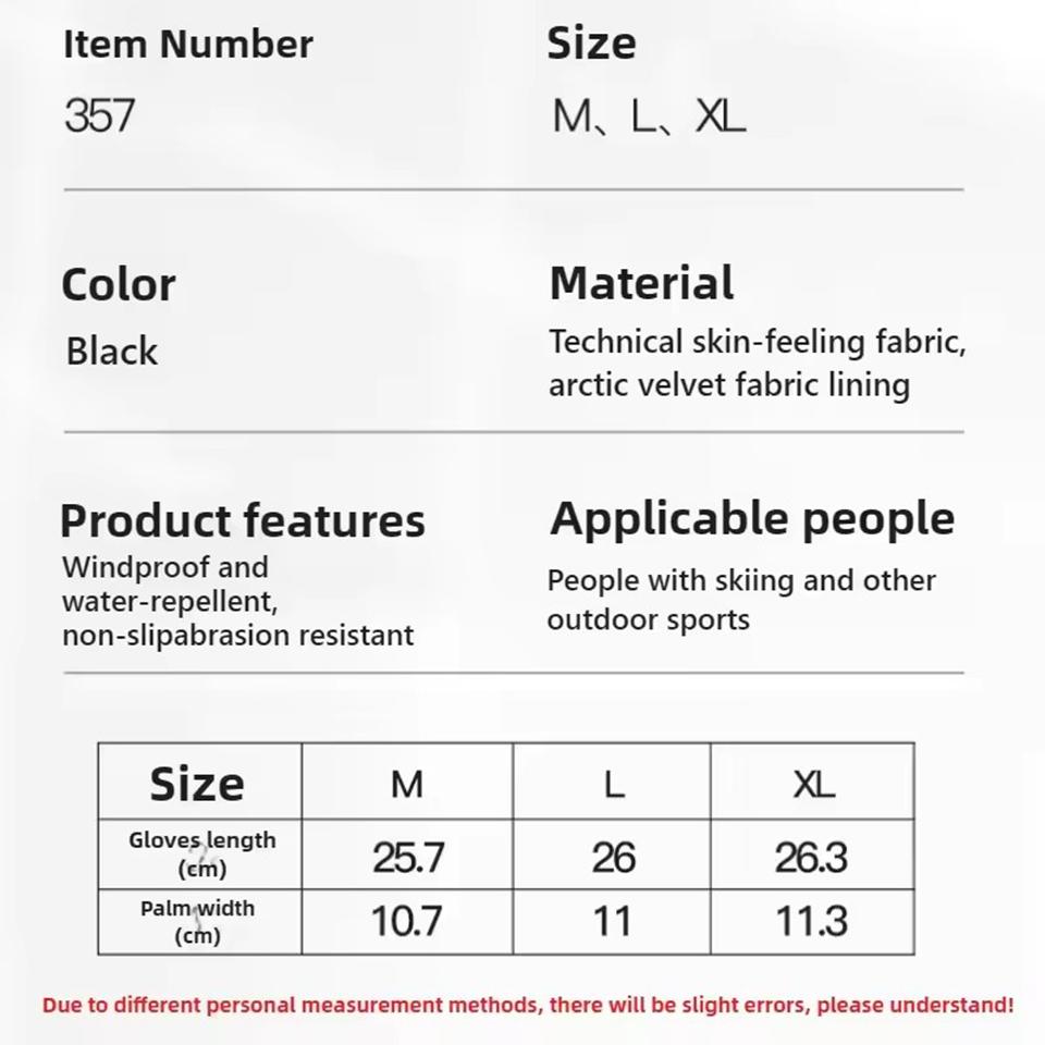 Winter Waterproof Thickened Cuffs Tightened Gloves Unisex Touch Screens Anti Slip Finger Glove Outdoor Running Cycling Equipment