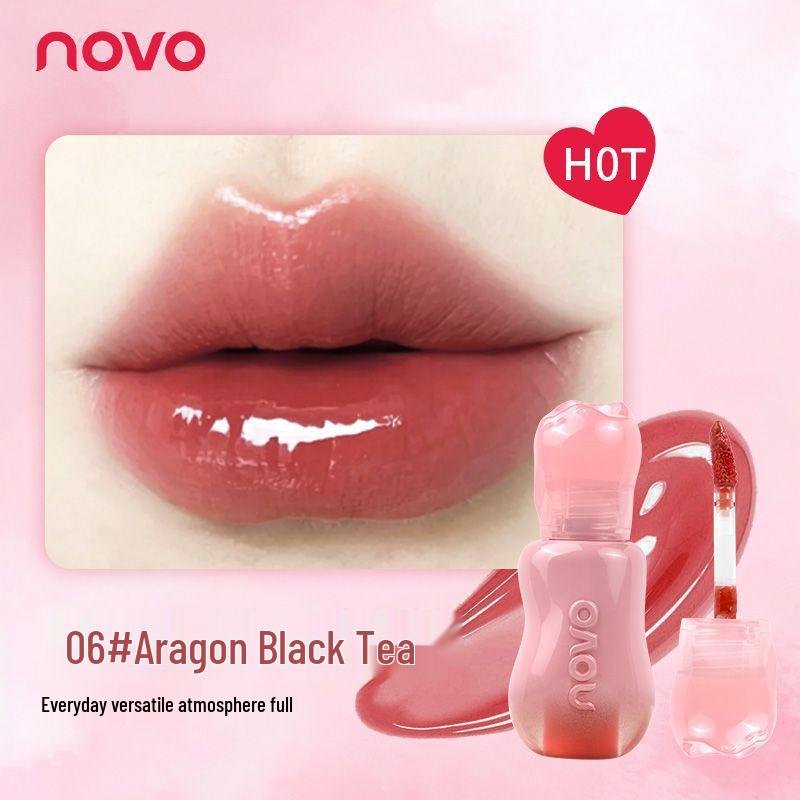 

Novo Water Light Mirror Finish Lip Glaze: Moisturizing, Non-Stick, Long-Lasting Color, Waterproof, Plumps, and Brightens Lips.
