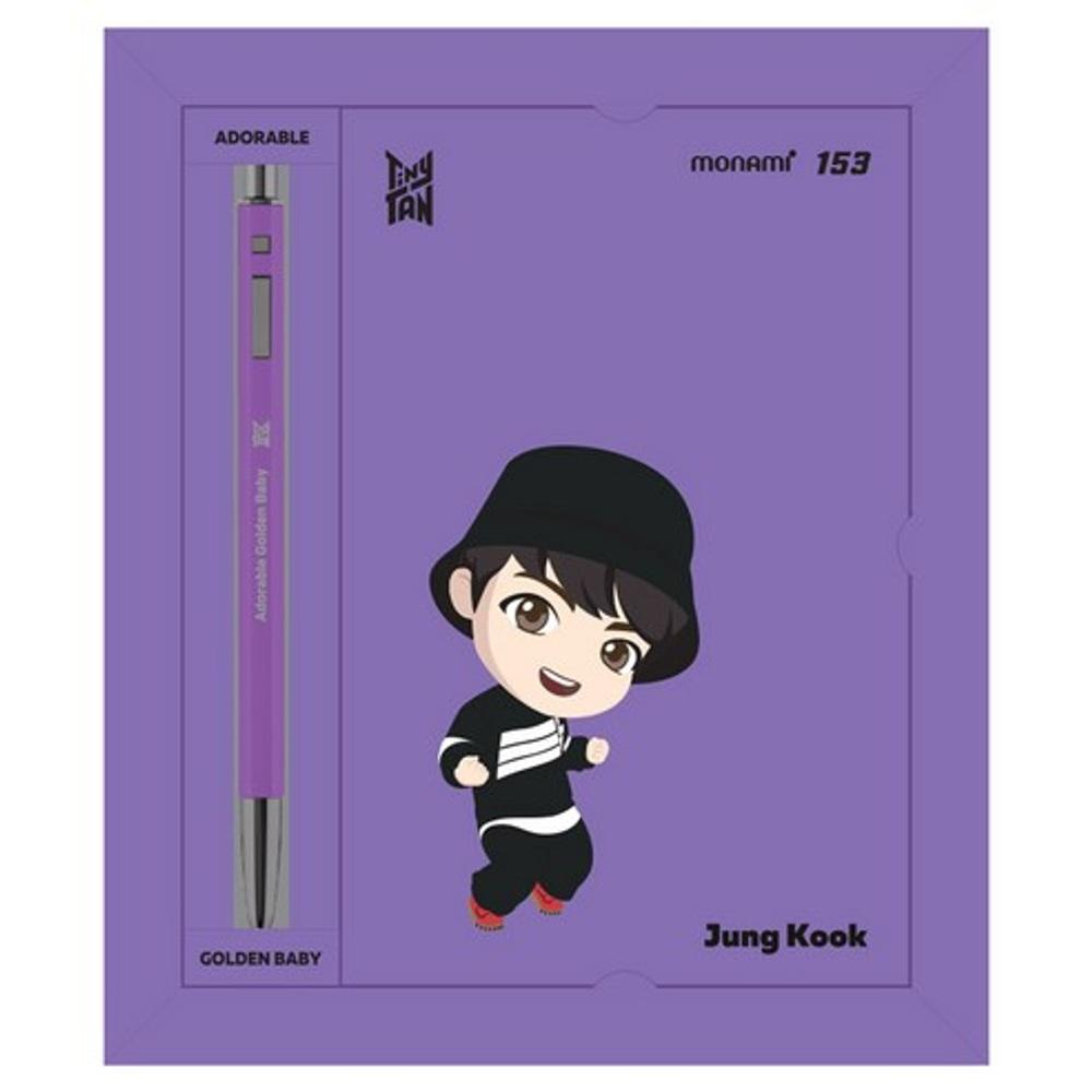 MONAMI TinyTAN BTS 153 ID 0.7mm Ballpoint Pen & 3 Notebooks Set
