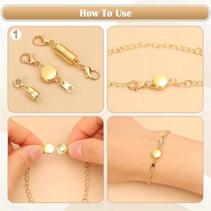 Aug. 24Pcs Magnetic Necklace Clasps & Closures,Jewelry Clasp Connector Locking Clasp Bracelet Extender For Jewelry Making