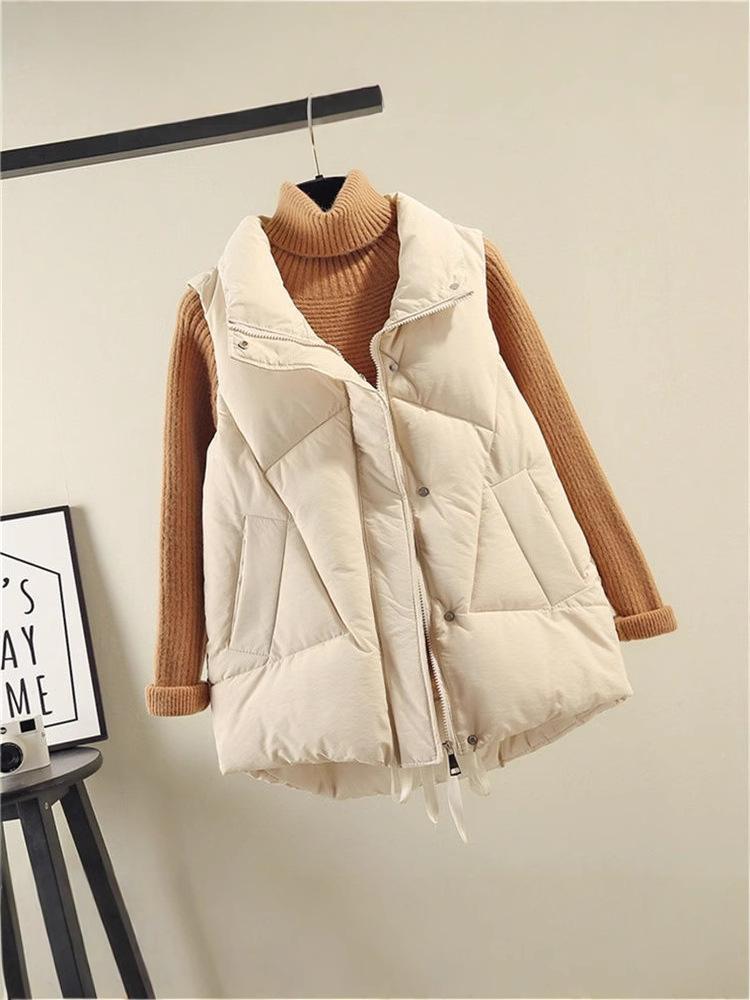 Cotton vest women's autumn and winter vest large size foreign versatile vest jacket European and American style short