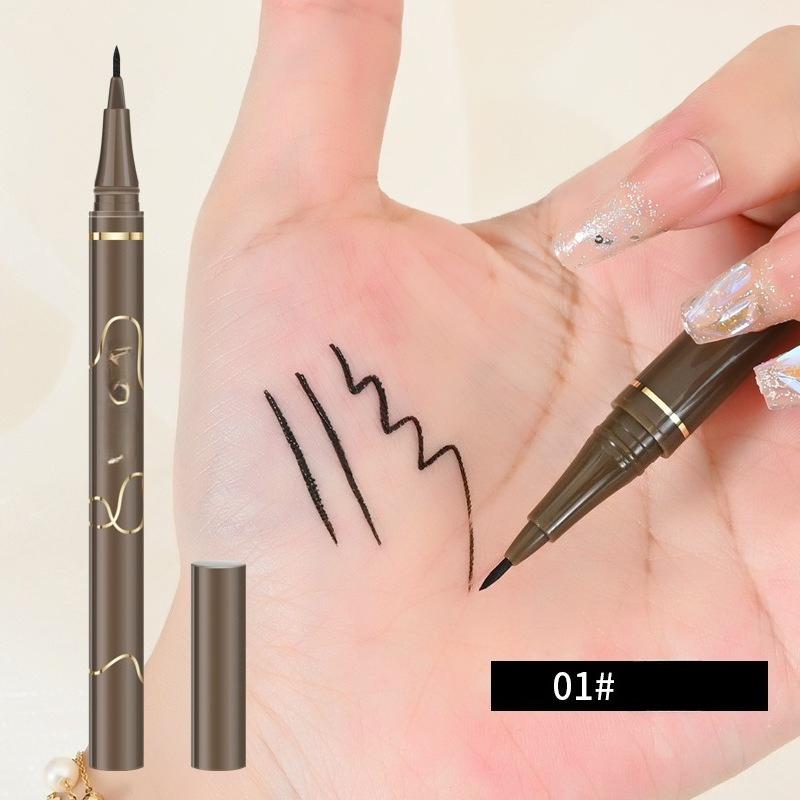 Eye Liner Pencil Small Gold Liquid Eyeliner Pen Quick-drying Eyeliner Waterproof Lasting Eyeliner Black/Brown Eyes Makeup Liquid
