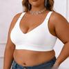 Ladies, No Underwire, Seamless Bra, High Elasticity, Solid Color, Wide Shoulder Straps, Detachable Bra Pads, Daily Wear, Comfortable