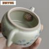 130ml Hand Painted Butterfly Flower De Zhong Teapot Creative Tea Infuser Pot Tea Brewing Kettle With Ball Hole Tea Set Ornaments