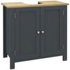 Under-Sink Cabinet In Chipboard and MDF with 2 Doors and Adjustable Internal Shelf, 60x30x60 Cm, Grey