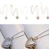 Copper Little Heart Crystal Photo Picture Locket Charms Pendant Chain Necklace