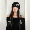 Hollow Out Bow Pearl Beanies Bohemian Style Knit Cap Cute Ethnic Style Hat  Outdoor