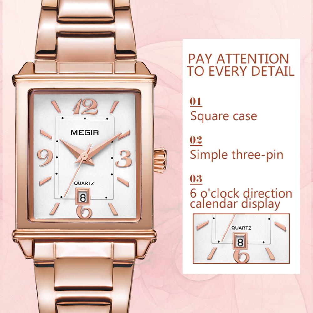 Megir Ladies Watches Rose Gold Luxury Women Bracelet Watch for Lovers Fashion Girl Quartz Wristwatch Clock Relogio Feminino 1079
