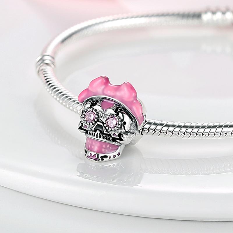 Halloween Series Charms Bead Copper Luminous Pumpkin Skull Witch Black Cat Fit Bangle Bracelet Necklace Diy Jewelry