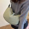 Simple literary dumpling bag women 2025 new niche casual shoulder bag light bag solid color fashion messenger bag