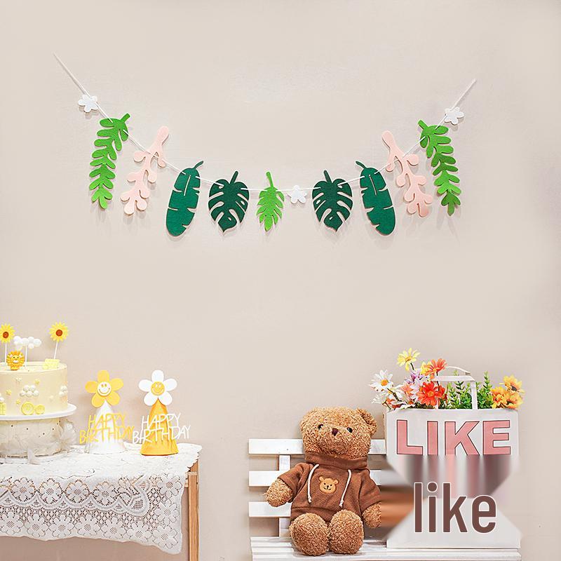 Birthday Pull Flag Banner for Baby Party Decorations - Boy & Girl Pennant