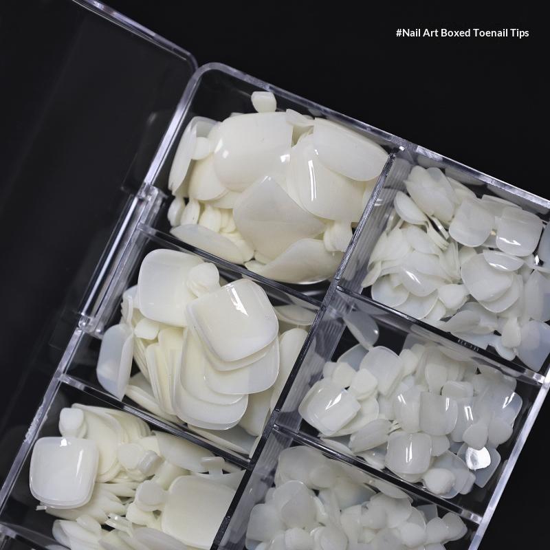 500PCS Lightweight Full Coverage False Nail Tips 11 Sizes Transparent Natural Plastic for Nail Art Home Salon DIY