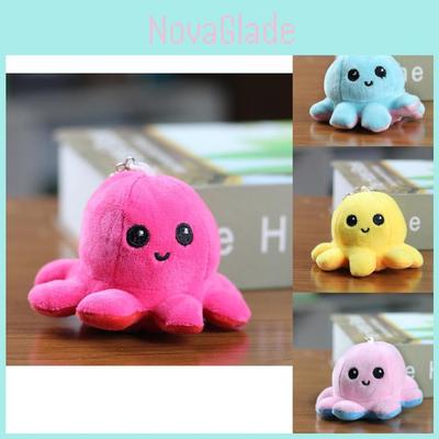 Cute Flip Octopus Plushie Animal Stuffed Doll With Pp Cotton Filling And Keychain