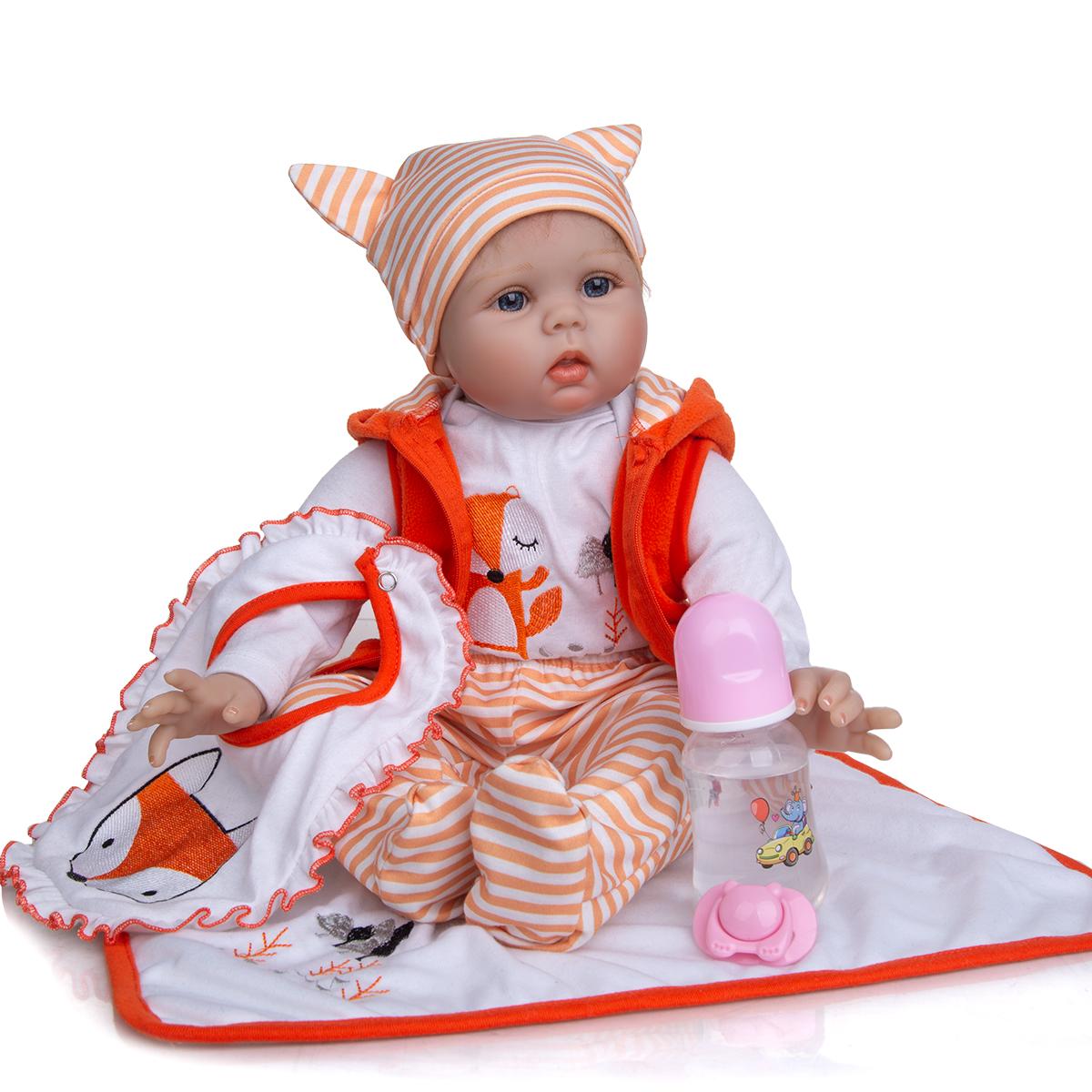 

22-дюймовая ограниченная коллекция Reborn Baby Doll Ткань Тело Набитое реалистичное младенцы Живая кукла Bebe Reborn Для малыша День рождения Подарок на день рождения