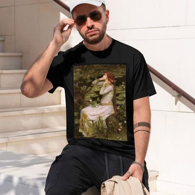 Ophelia John William Waterhouse Tshirt Customs Design R Own Plain Unisex Tshirt 2026 New Model Shortsleeve Crewneck Tshirt Cla