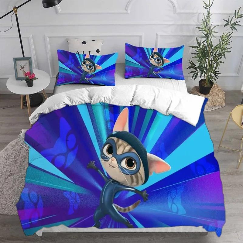 Anime Super Kitties Bedding Sets Comforter Quilt Bed Cover Duvetcover Pillow Case Sets Kids Adult Size  Home Textiles